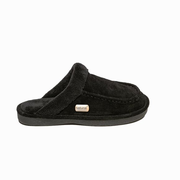 Natural Fashion Oliver Suede Men Slippers | 1-Piece | Black | 8 - Picture 3 of 4